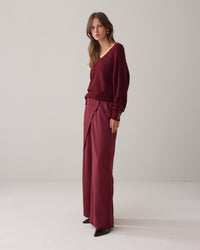 Wrap-Detail Wide Leg Trousers