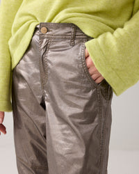 Mid-waist Trousers with Foil Print