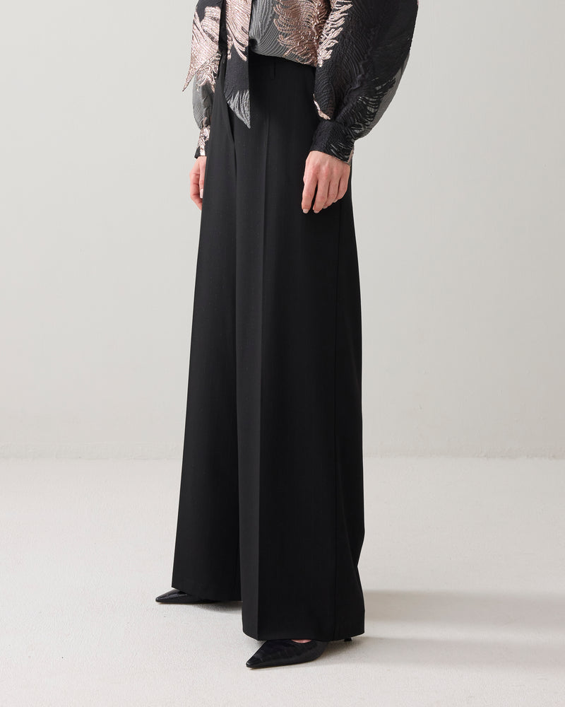 Wide-leg Pinstripe Pants