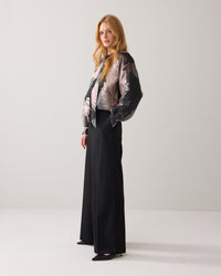 Wide-leg Pinstripe Pants