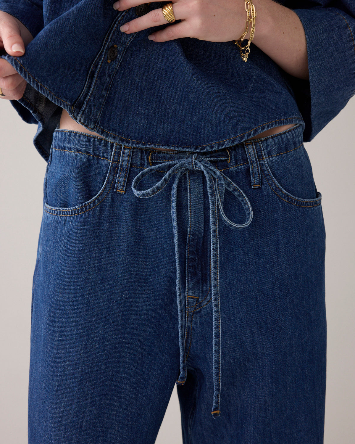 Denim Drawstring Jeans