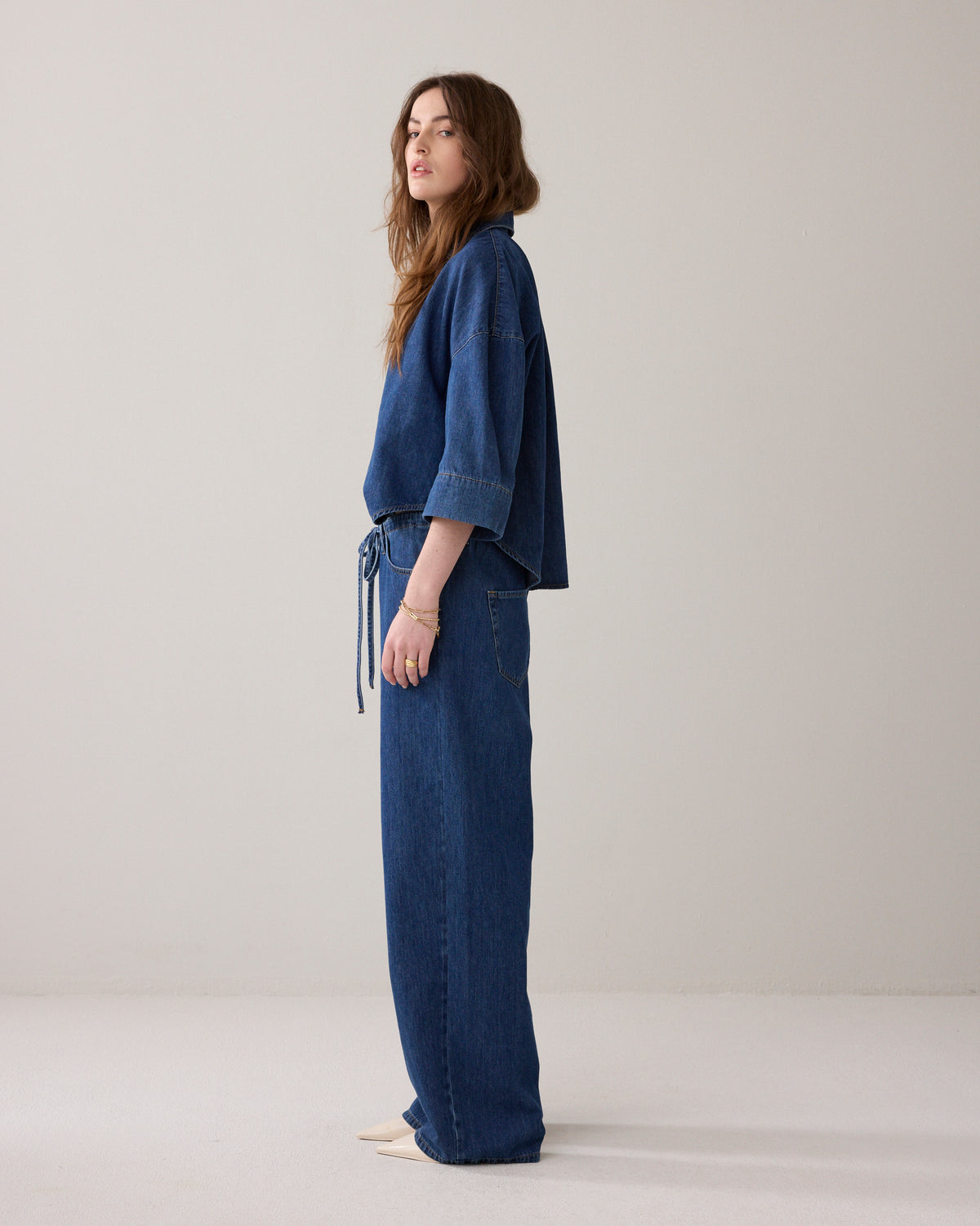 Denim Drawstring Jeans