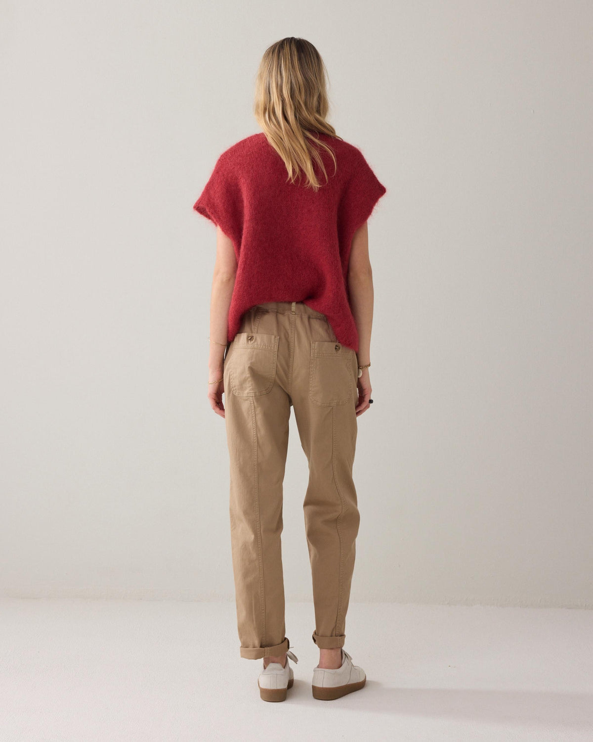 Loose Tapered Trousers with Drawstring Fastening