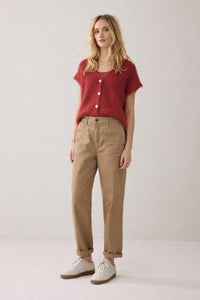 Loose Tapered Trousers with Drawstring Fastening