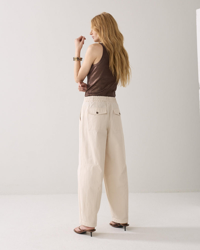 Cocoon-fit Cotton-Blend Trousers