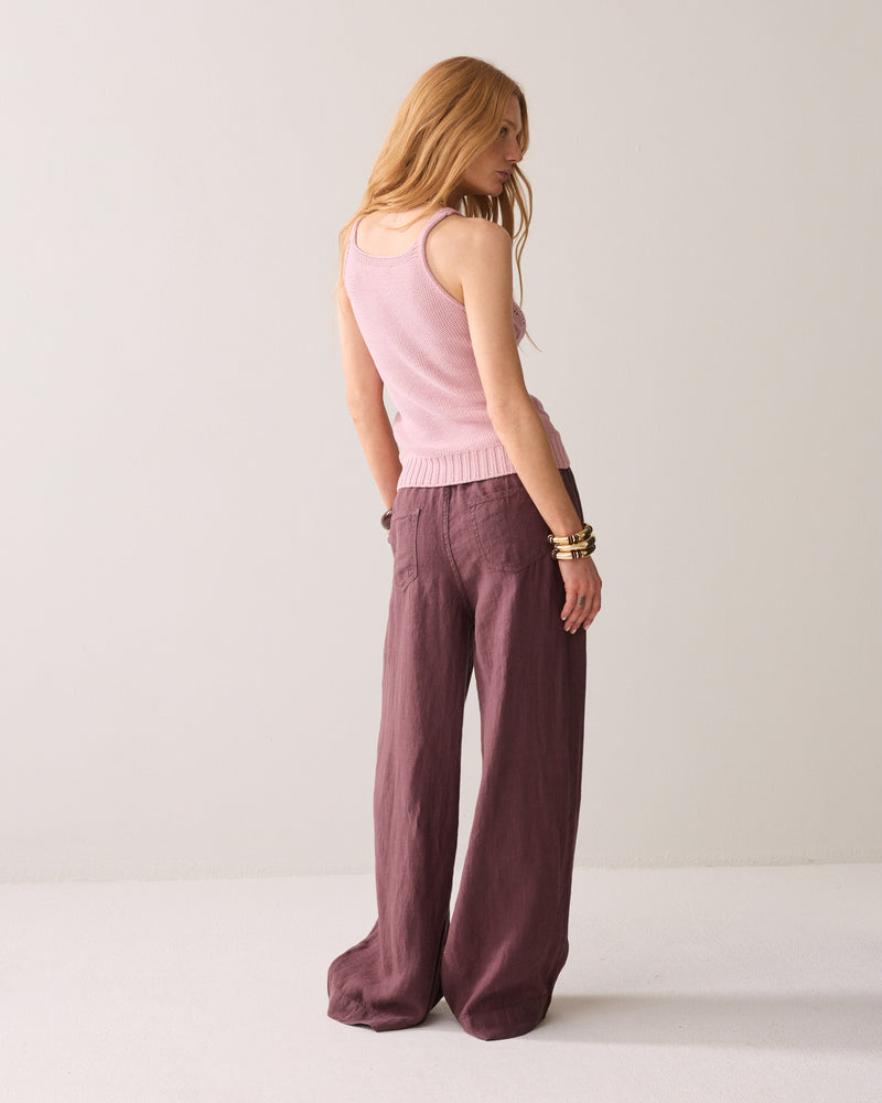 Straight-leg Trousers in 100% Linen