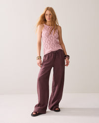 Straight-leg Trousers in 100% Linen