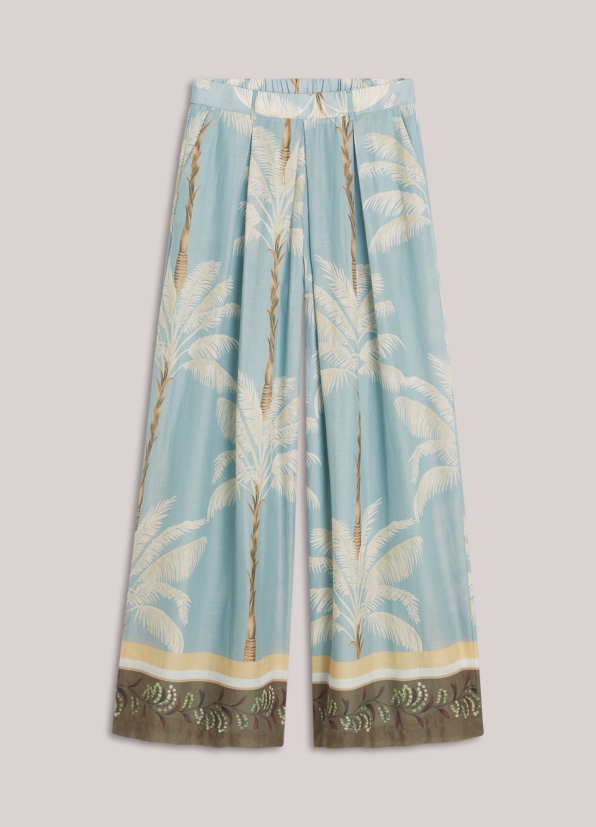 Trousers Palmtree Print Single Border