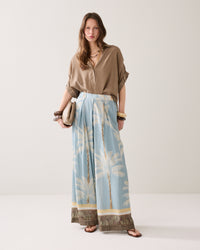 Trousers Palmtree Print Single Border