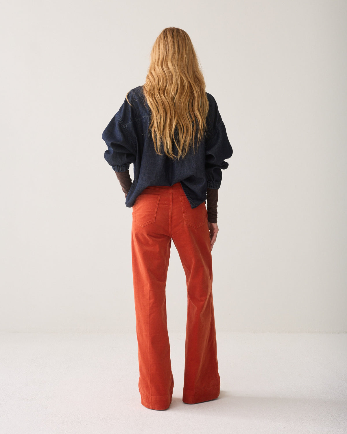 Flare Pant Light Babycord - Goji berry