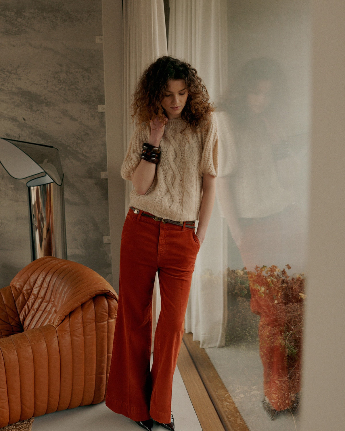 Flare Pant Light Babycord - Goji berry