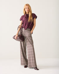 Summum Trousers Check burgundy