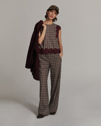 Summum Trousers Check burgundy