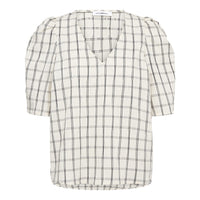 Co'Couture BisoCC Check SS V-Blouse
