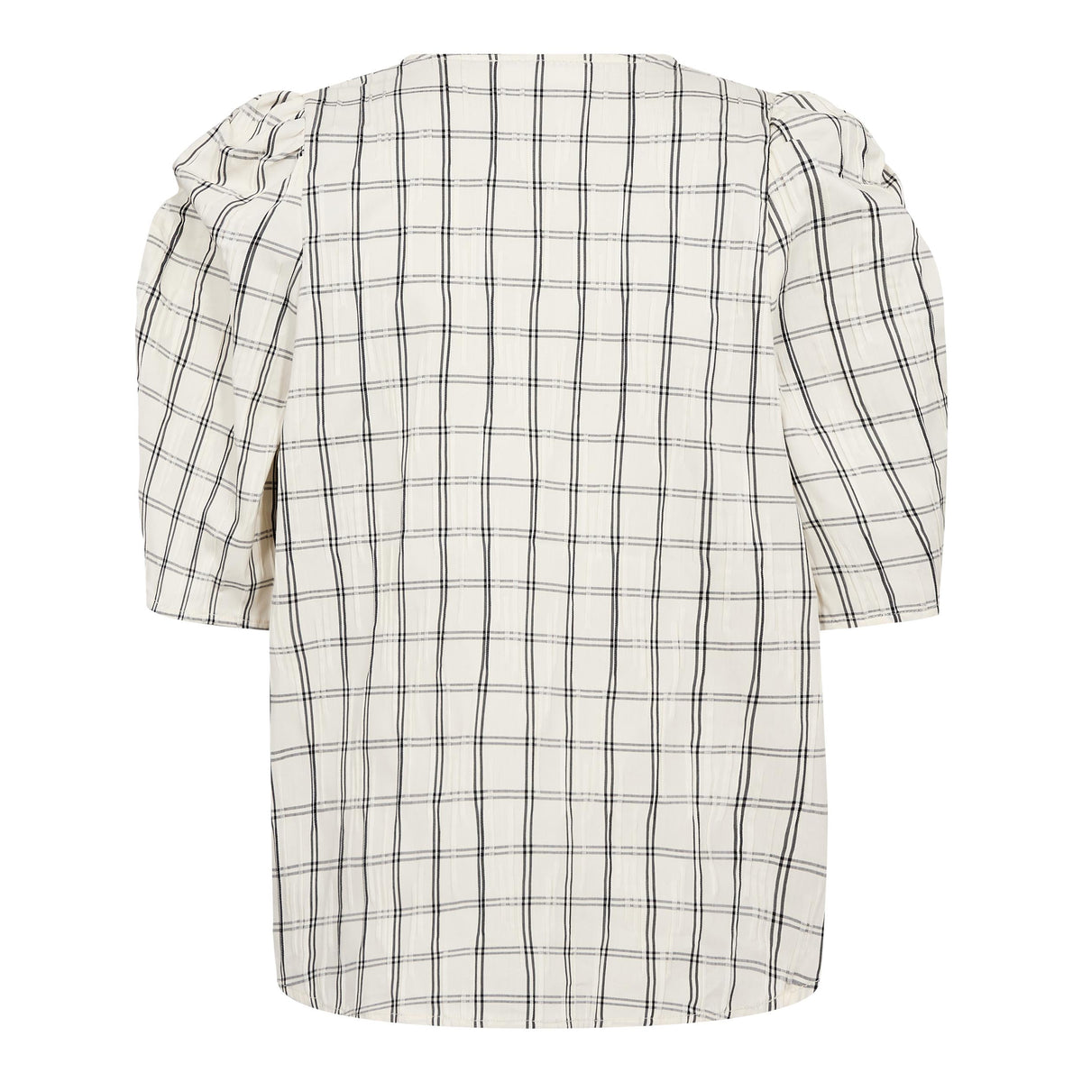 Co'Couture BisoCC Check SS V-Blouse