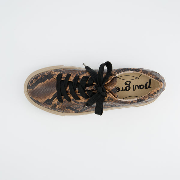Snake Print Leather Sneaker