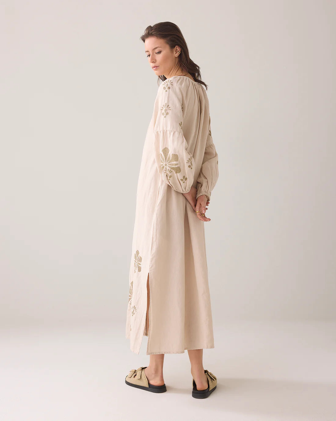 A-line Dress in Linen Blend