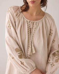 A-line Dress in Linen Blend