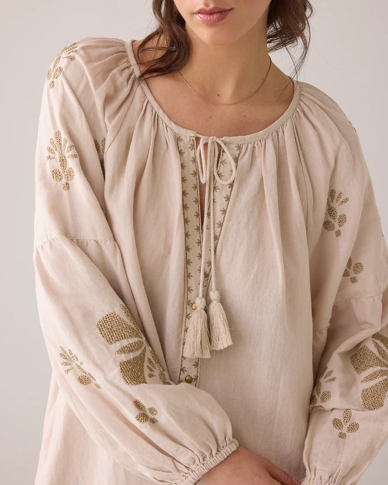 A-line Dress in Linen Blend