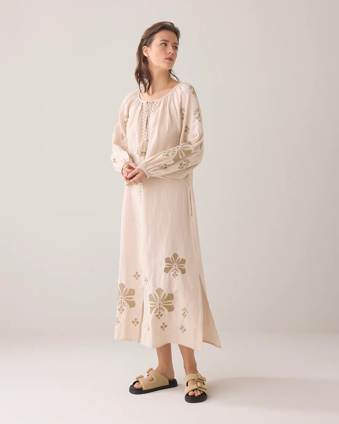A-line Dress in Linen Blend
