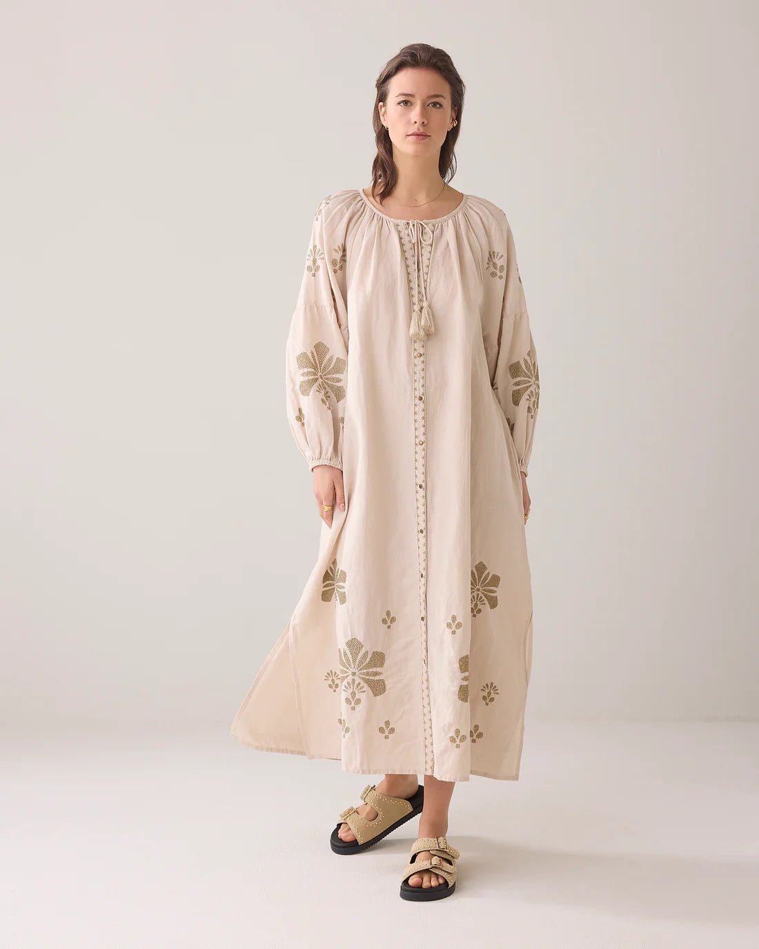 A-line Dress in Linen Blend