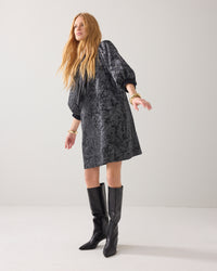 Jacquard Bow Detail Dress