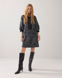 Jacquard Bow Detail Dress