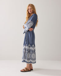 Chambray Dress with Embroidery