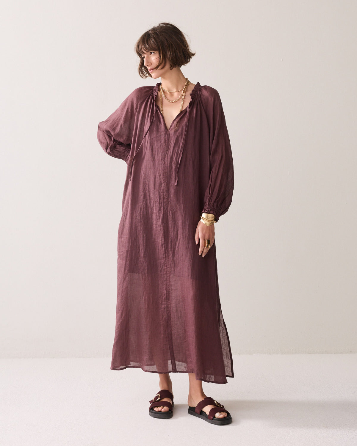 Ankle-length Ramie Dress