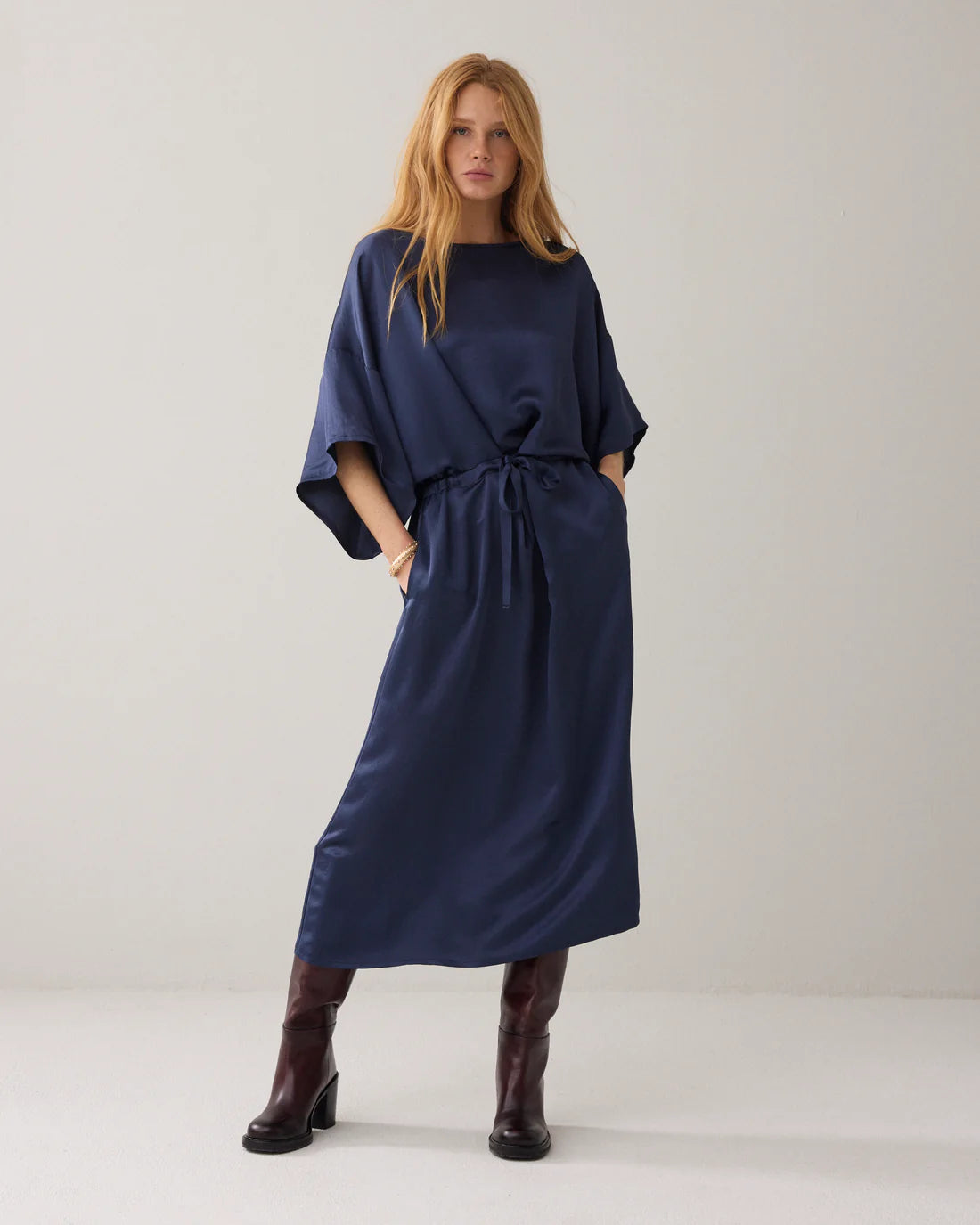 Midi Dress in Silky Fabric