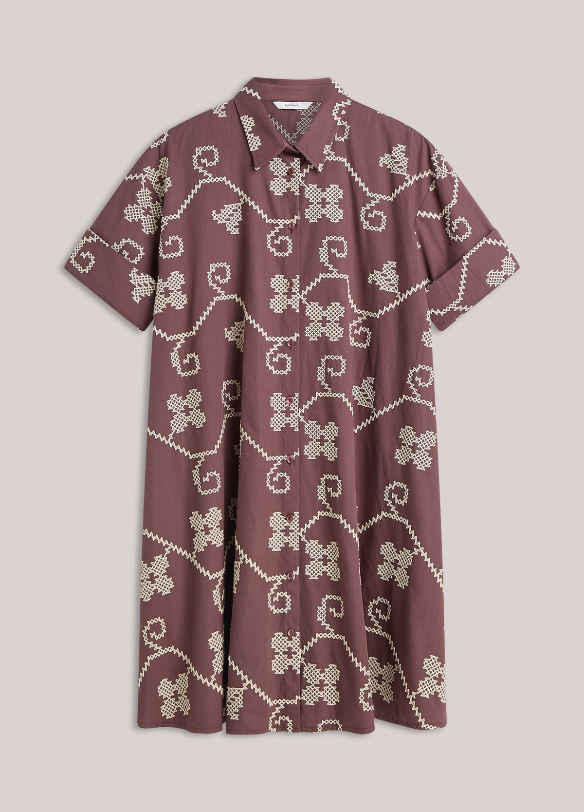 A-line Dress with Embroidery