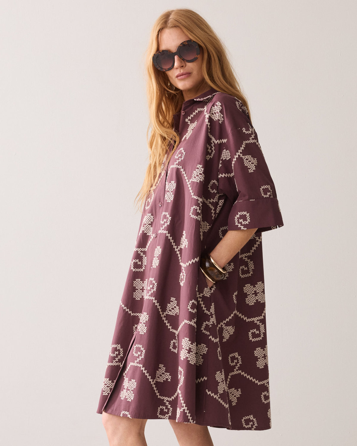 A-line Dress with Embroidery