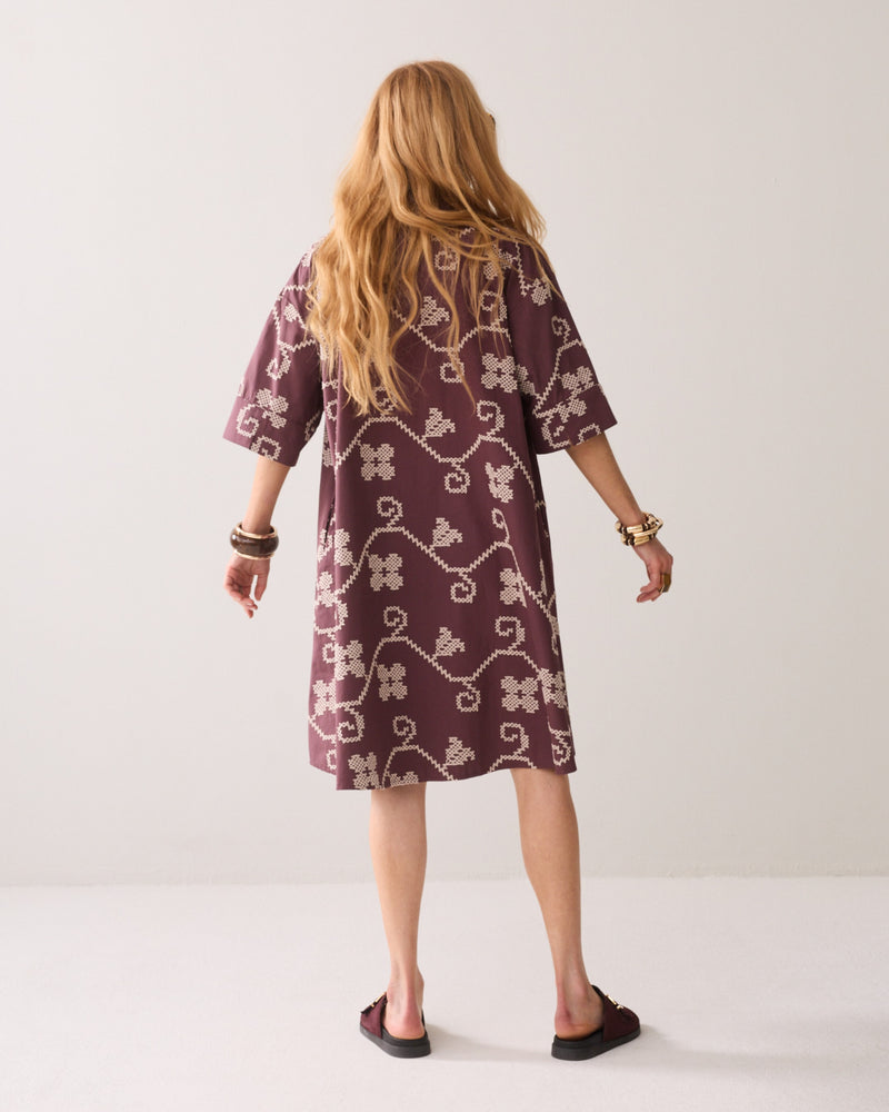 A-line Dress with Embroidery