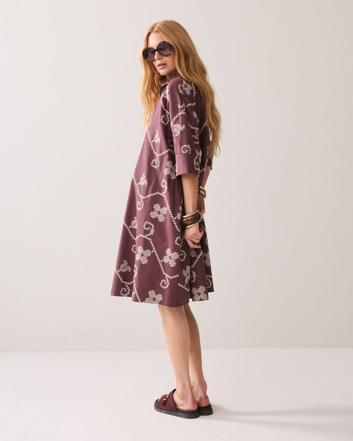 A-line Dress with Embroidery