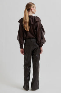Letho Leather Straight Trousers