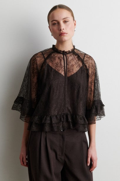 Sybell Lace Ruffle Blouse