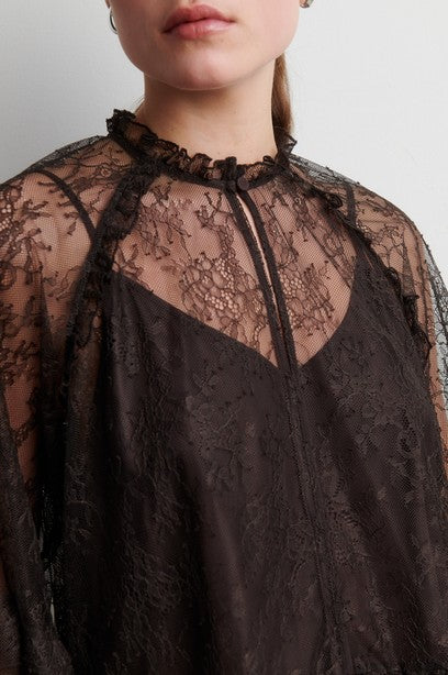 Sybell Lace Ruffle Blouse