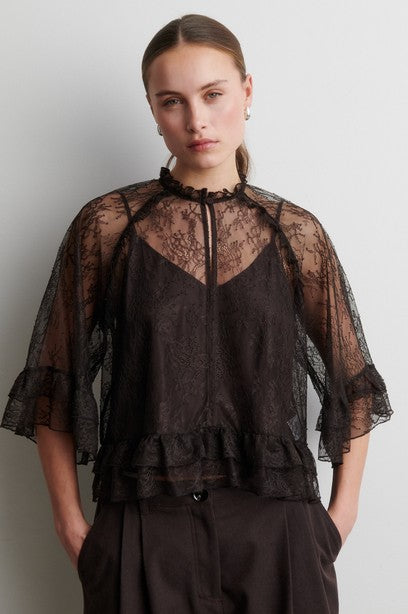 Sybell Lace Ruffle Blouse