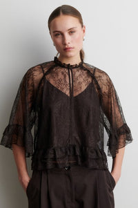 Sybell Lace Ruffle Blouse