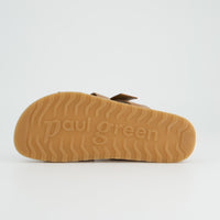 Tan  Leather Buckle Slide Sandals