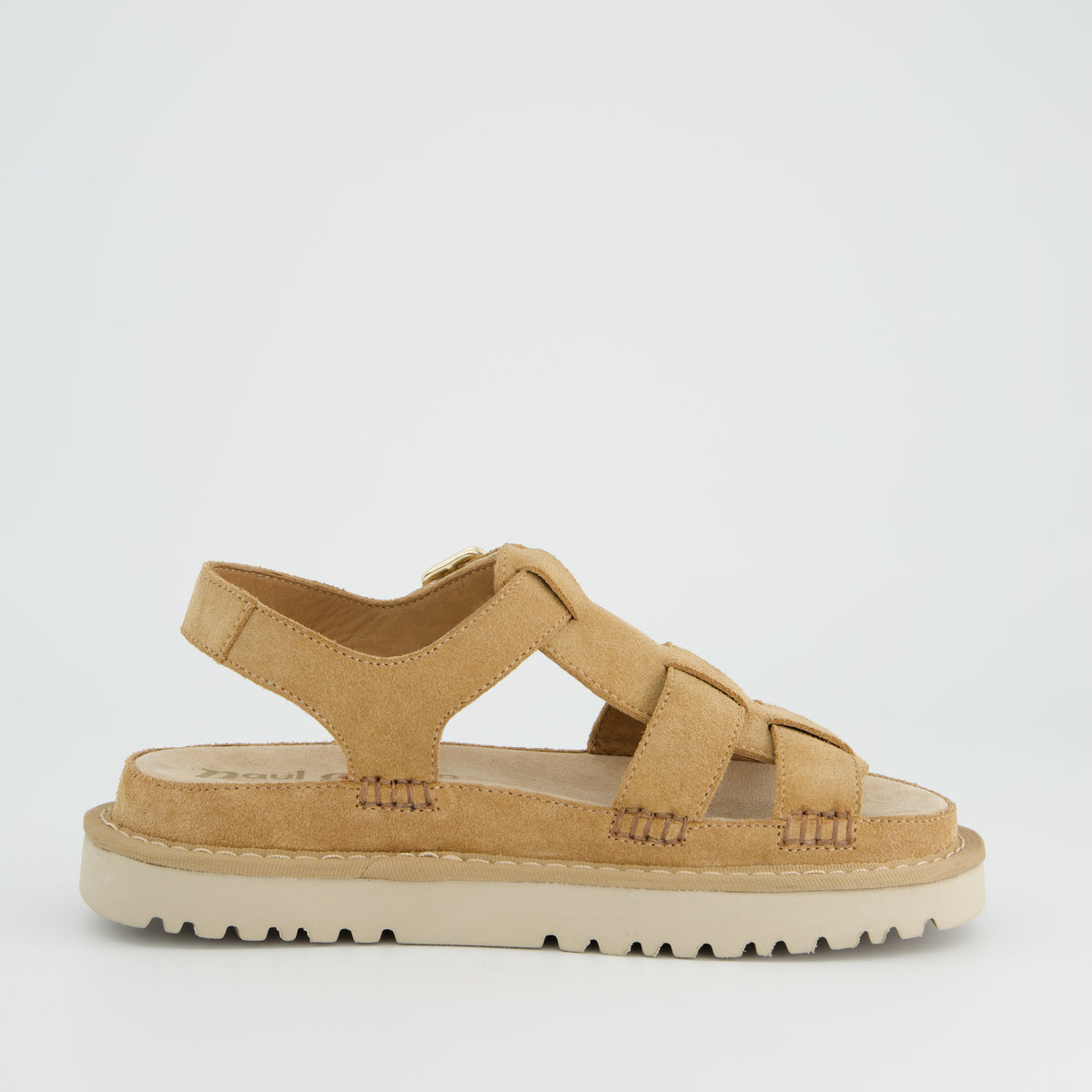 Tan Suede Buckle Strap Sandals