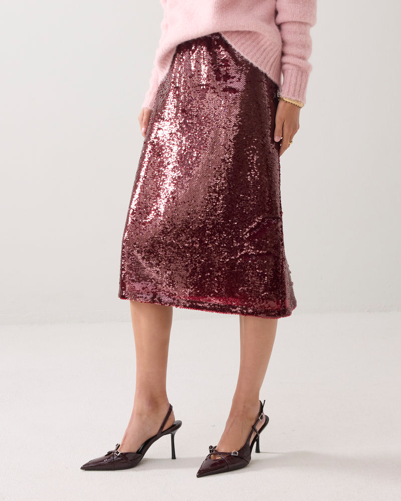 Sequin Midi Skirt