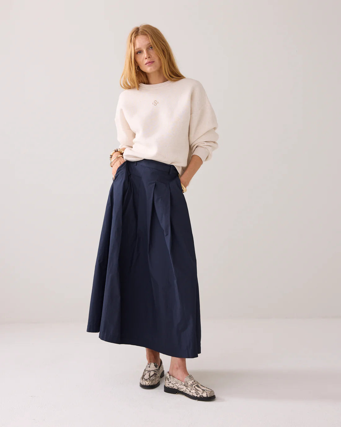 Wide Taffeta Skirt