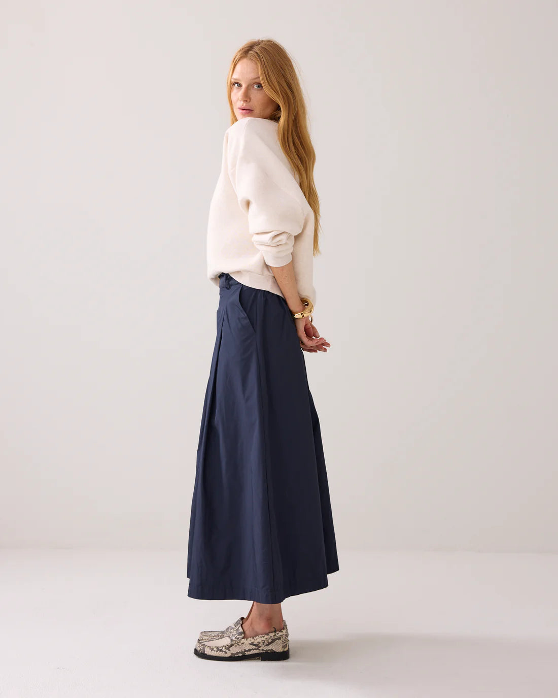 Wide Taffeta Skirt
