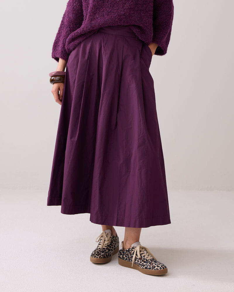 Wide Taffeta Skirt