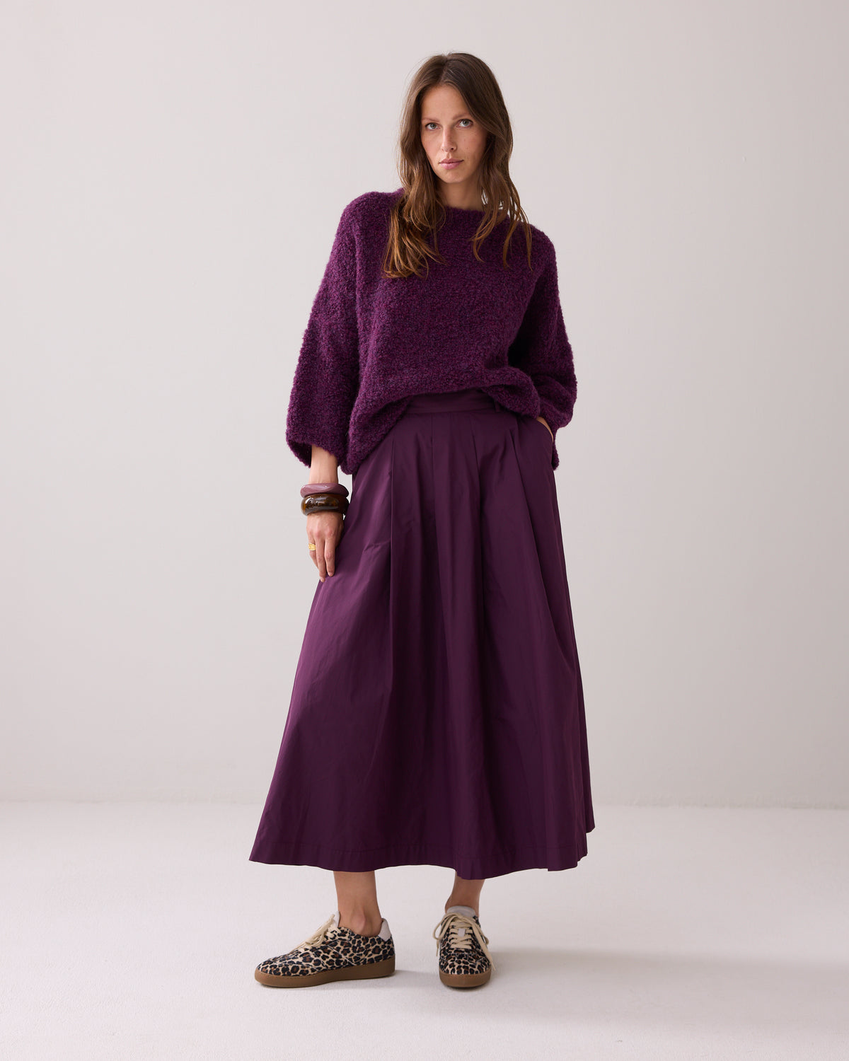 Wide Taffeta Skirt