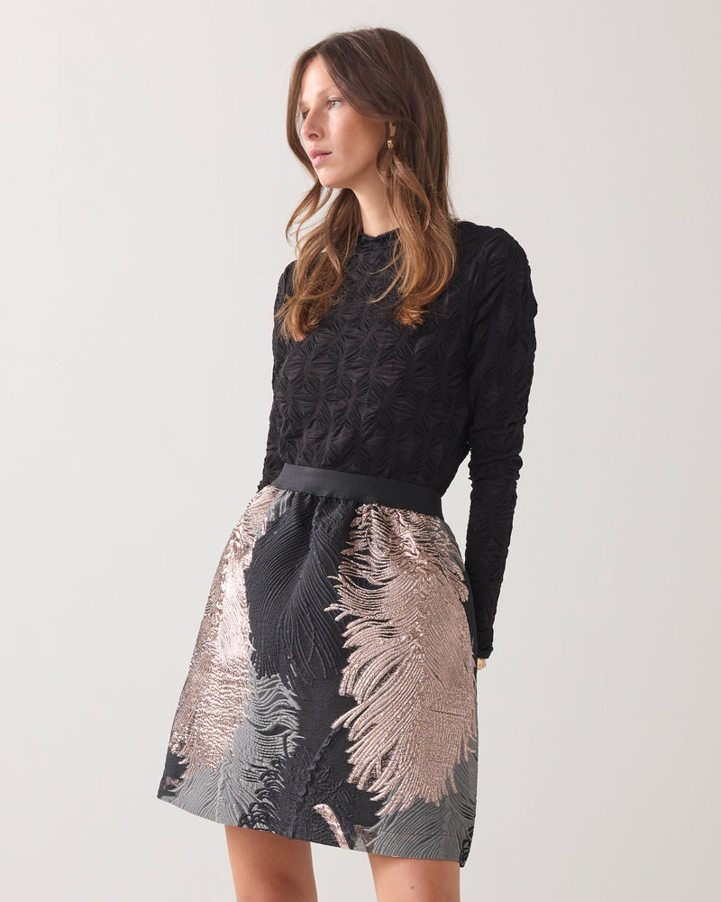 Skirt leaves jacquard