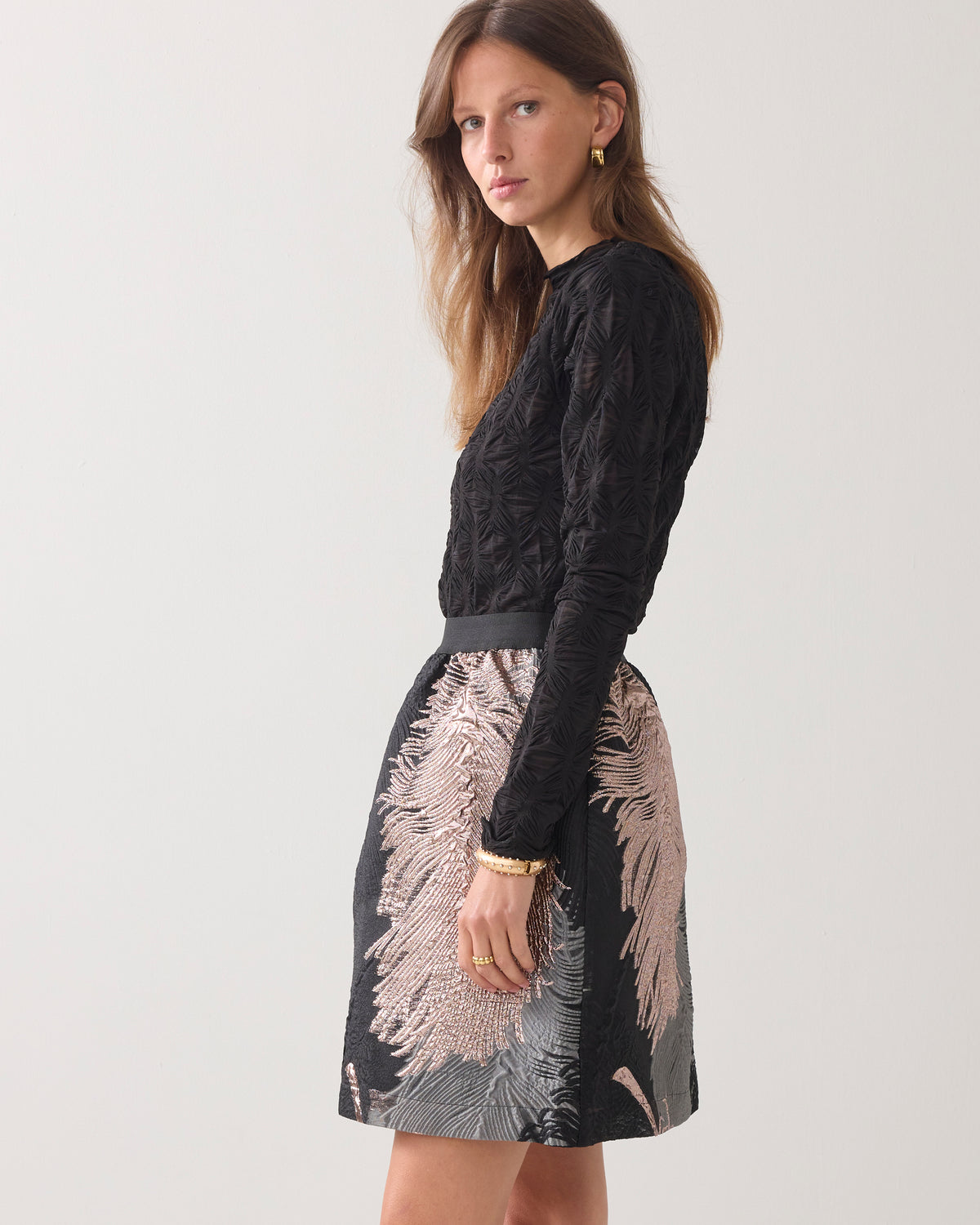 Skirt leaves jacquard