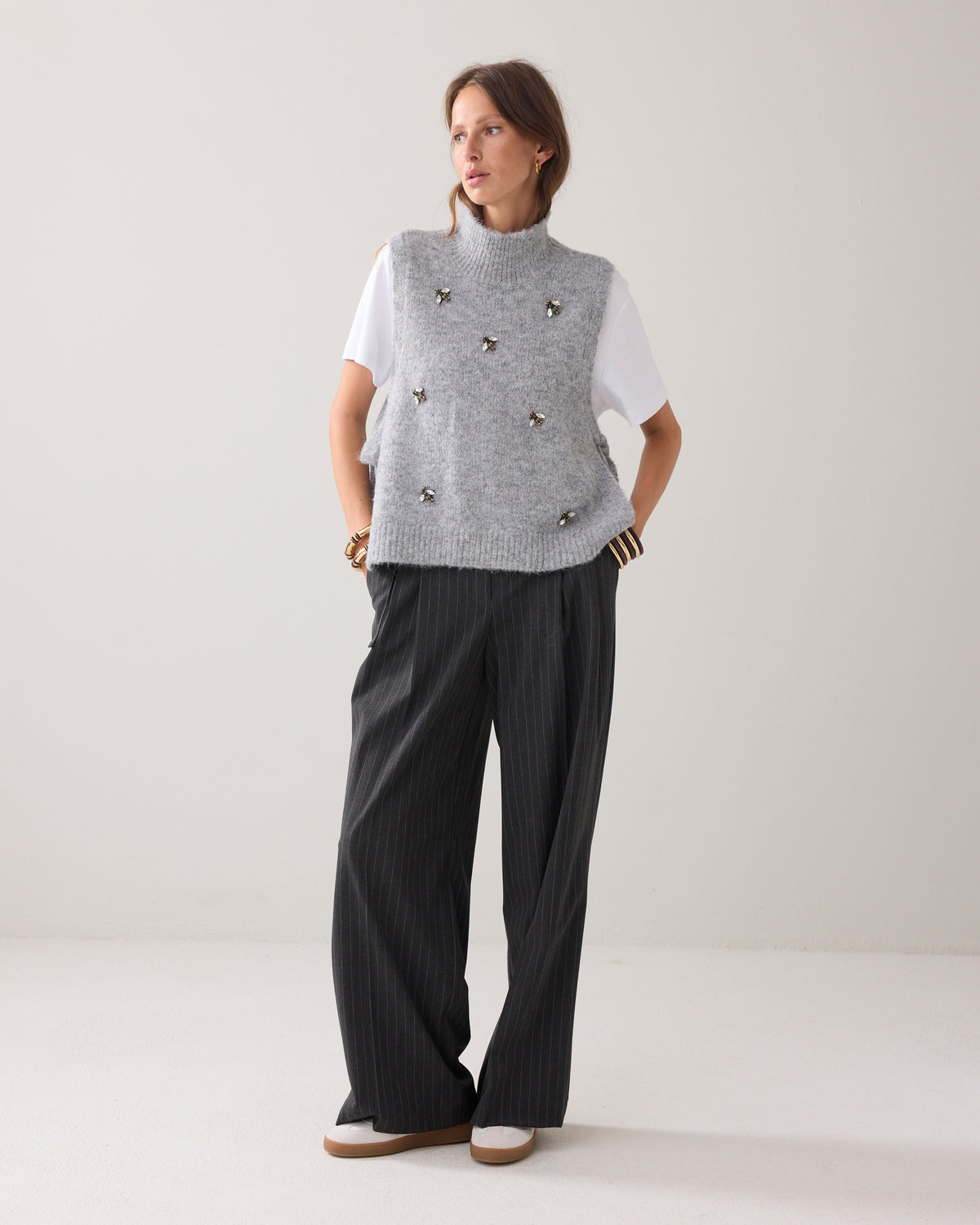 Embellished Spencer Cozy Melange Knit