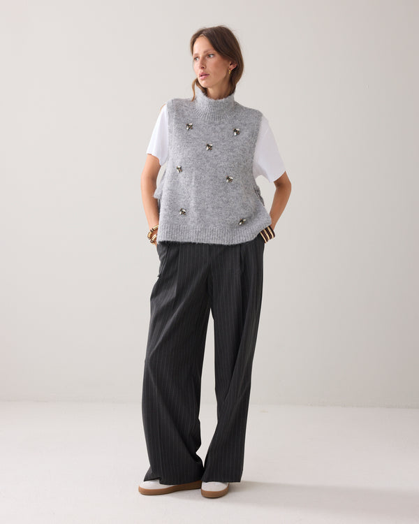 Embellished Spencer Cozy Melange Knit